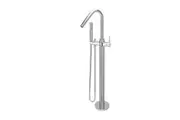 MEIR Round Floor Standing Bath Mixer and Hand Shower - Polished Chrome