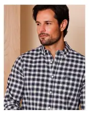 [Reserve] Leighton Long Sleeve Oxford Check Shirt in Navy