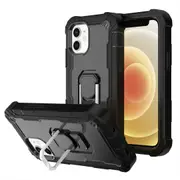 MCC Stylish Shockproof iPhone 12 Case Cover Apple iPhone12 Heavy Duty [Black+Black]