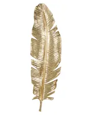 Peyton Lane Bird Gold Polystone Large Metallic Feather Wall Decor