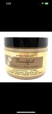 New Bath & Body Works THANKFUL Frankincense + Myrrh Body Scrub 11.5 oz *SEALED*