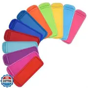 12 Pack Ice Pop Sleeves Popsicle Holders Bags Freeze Pop Holders, Neoprene Fa