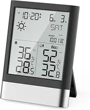 JSEIAJB Multi-Functional Weather Clock Temperature and Hygrometer with Outdoor Machine Dedicated