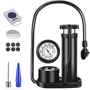 MUELODSIC Mini Portable High Pressure Tire Floor Pump with Barometer Versatile Foot Inflator for Bikes Cars and Sports Balls Durable Design for Easy Inflation and Repair Tools