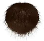 uxcell 1-Pack Faux Fur Pom Poms, 1.2 Inch/ 4.7 cm Soft Fluffy Pompoms Balls with Elastic Loop for Hats/Bags/Keychains/Knitting Accessories/DIY Crafts [Coffee Color]