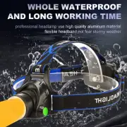 LED Warm Yellow Headlamp Flashlight Rechargeable Headlight Waterproof Torch