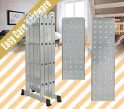 3.7M Multi Purpose Platform Aluminium Folding Step Ladder Fully Extended 120kg S