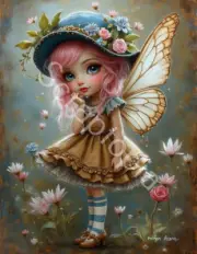 Decorative Paper, Mixed Media, Junk Journaling, A5 papers - fairy