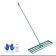 VEVOR Lawn Leveling Rake 48"x10" Level Lawn Tool with 78" Steel Extended Handle