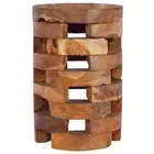 Solid Teak Wood Unique Round Nightstand Bedside Cabinet Side Table