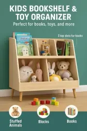 Children’s 2in1 Toy And Bookshelf Storage Cube Unit Organiser Minimalistic
