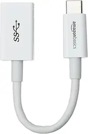 Amazon Basics USB Type-C to USB 3.1 Gen1 Female Adapter - White, Pack of 1