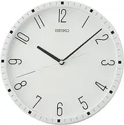 [SEIKO] Derby Non Ticking Wall Clock, White, 12 Inch