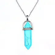 Turquoise Double Point Necklace - Free Chain - Communication • Healing • Clarity • Wisdom - Crystal Healing
