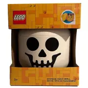 LEGO Skeleton Skull Storage Head Small Container Halloween Decor 6.3” x 7.28”