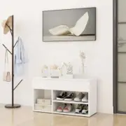 NNEVL Shoe Bench White 80x30x45 cm Chipboard
