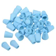 Bell End Stopper Cord Rope Lock for Drawstring Bag, Light Blue 50pcs