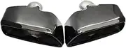 1 Pair Exhaust Tip Muffler Tip Compatible For BMW 5 Series G30 G38 540 530 2018-2019 Car Rear Tail Tips Nozzle TailPipe,A(Bright BlackSilver)
