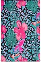 GAIREG Tropical Flowers Leaves Bold Leopard Print Dish Rag, 28x18 Inches Absorbent Printed Hand Towels