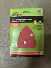NEW Gator Ultra Power Hook & Loop Sanding Sheets 120 Fine Red Resin (5 sheets)