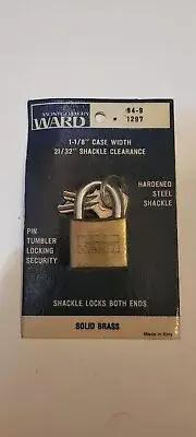 Vintage Montgomery Ward Solid Brass Padlock 84-9 1297