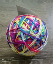 Cat Toy Large 3.625 in Yarn String Ball w Rattle Greenbrier Kennel Club-SHIP24HR