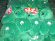 12- 1997 TY Beanie Baby Erin Lucky Shamrock Green Bear