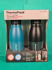 ThermoFlask 17 oz. Stainless Steel Thermal Mug, 2-pack (blue / Black)