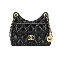 在飛比找momo購物網優惠-【CHANEL 香奈兒】Hobo Bag 經典雙C LOGO