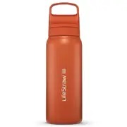 LifeStraw Go 2.0 - 700ml Stainless Steel Water Filter Bottle - Kyoto Orange