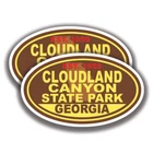 CLOUDLAND CANYON STATE PARK DECALs 2 Stickers Georgia Bogo Car Window