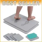 Eco-Friendly Diatomaceous Earth Bath Mat - Fast Drying & Non-Slip Grey Design