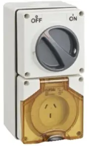 Clipsal 56-SERIES SWITCHED SOCKET 10A 3-Pins Flat,Heavy Duty,Surface Mount WHITE