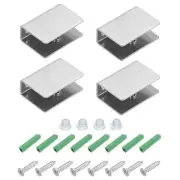 Glass Shelf Brackets,Clamps Clip Holder for 3/8"-1/2"Glass Shelves,Square 8Packs