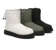 EVERAU® UGG Boots Women Sheepskin Wool Waterproof Drawstring Sonita - White / AU Ladies 6 / AU Men 4 / EU 37