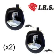 Drop 'T' Whale Tail black dish, chrome handle (Trailer Caravan, Tool Box) x2