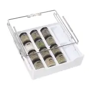 Kamenstein Xtra Drawer 12-Jar Under-Shelf Pull-Out Spice Jar Organizer with Free