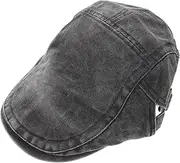 [DEARMAMY] Elegant News Boy Cap Mens Women's Vintage Beanies Hats Flat Driving Cap Black