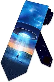 Space Ties Mens Outer Space Alien Abduction Necktie by Three Rooker