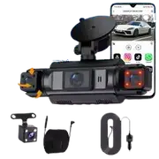 Car Dash Camera 4 Channel Black Box Wifi Driving Camera FHD 1080P Front Left Right Rear Night Vision Loop Recording Add Hardwire Ki