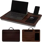 Multifunction laptop stand for desk-Home Bed Sofa Lapdesk LapGear-Fits up to 17" laptop desk-Built in mouse pad for notebook, Macbook, tablet- laptop table with tablet, pen & phone holder(Wood Grain)-laptop accessories laptop holder (Iron Grey Oak)