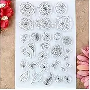 Flowers Leaves Clear Stamps for Card Making Decoration and DIY Scrapbooking