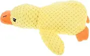 Kisangel Squeak Plush Toy Soft Plush Stuffed Duck Shaped Pet Toys Biting Training Chew Doll Interactive Play Bfor Pet Dogs Yellow