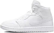 [Nike] Air Jordan 1 Mid Women's Shoes (DV0991-111,White/White-White) Size 5.5