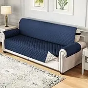 Couch Cushion Covers Waterproof Recliner Chair Cover Non Slip Sofa Seat Covers 1 2 3 4 Seater Sofa Slipcover Protector Settee Cover for Cats Dogs Soft Quilted Furniture Slipcovers (Color : Navy, Siz