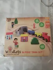 Woodlets Imagination Runs Wild 30 Piece Train Set.NEW Slightly Damaged Box!