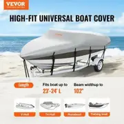 Boat Cover 600D Waterproof 23-24 ft Boat Cover V-Hull Tri-Hull Runabout