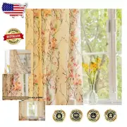 Elegant Pink Floral Chenille Curtains 84" Long – Light Filtering 2 Panels