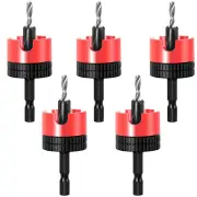 5PCS Countersink Drill Bit Set High Quality Steel Adjustable Depth Stop Hex Shank Varied Sizes 2.8 to 4x8mm Woodworking