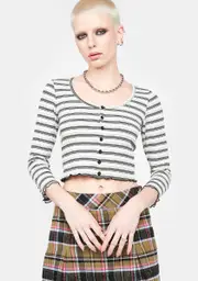 [dELiA*s by Dolls Kill] Chill Throwback Ringing Striped Cardigan